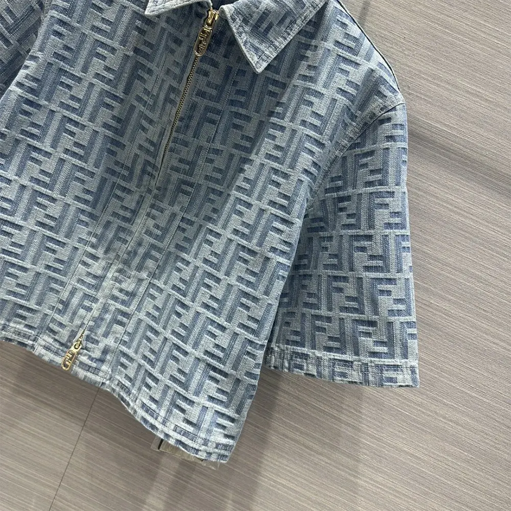 Fendi Women Light Blue FF Denim Jacket - image 8