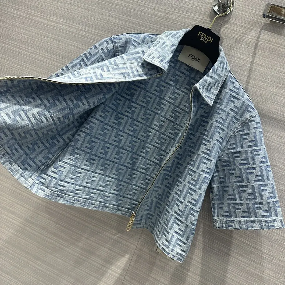 Fendi Women Light Blue FF Denim Jacket - image 7