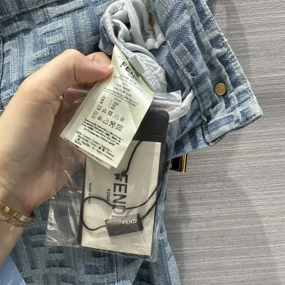 Fendi Women Long Jeans Light Blue FF Denim Pants - image 10