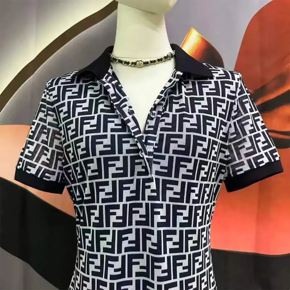 Fendi Women Navy Blue FF Cotton Dress - image 4