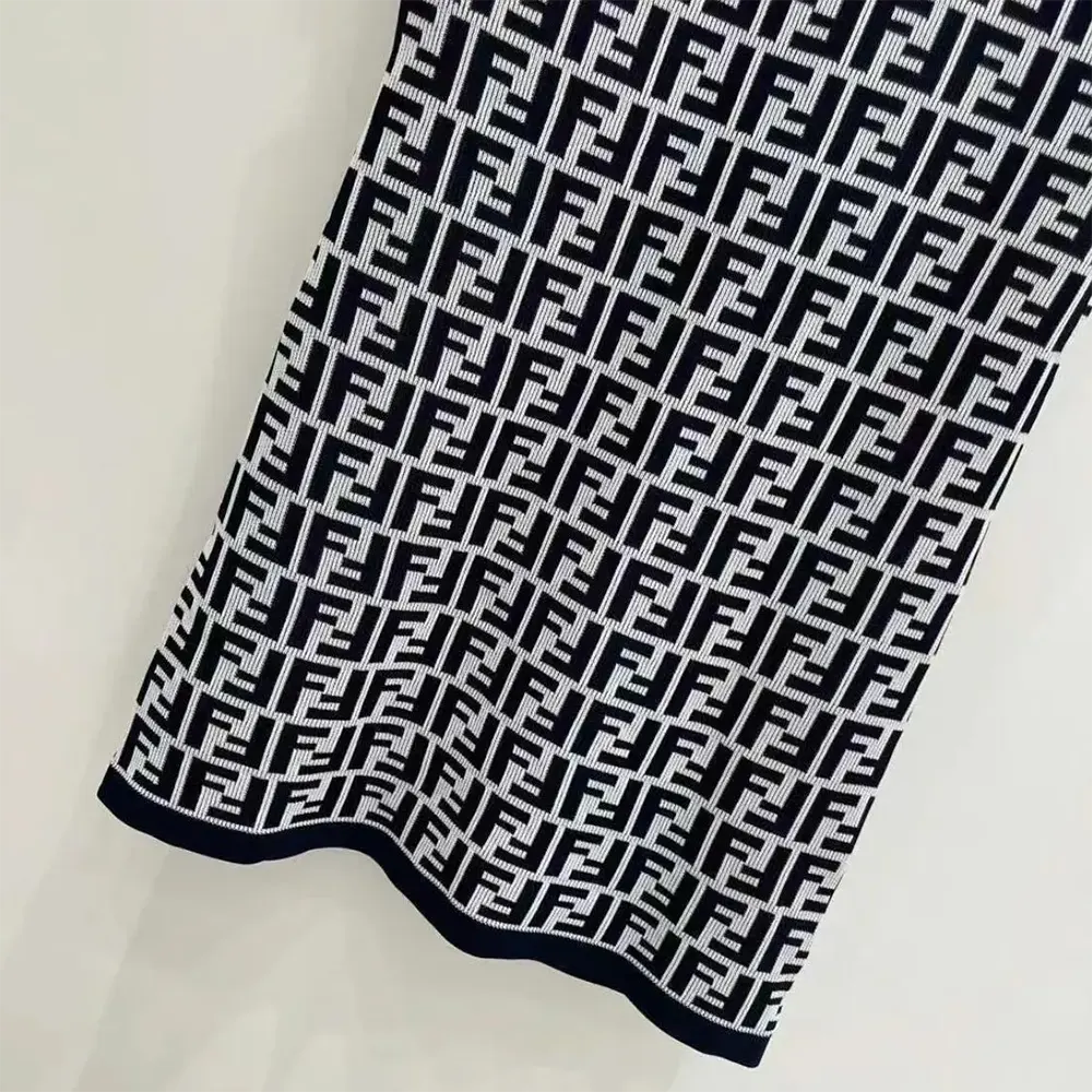 Fendi Women Navy Blue FF Cotton Dress - image 7