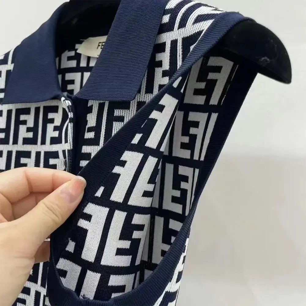 Fendi Women Navy Blue FF Cotton Dress - image 6