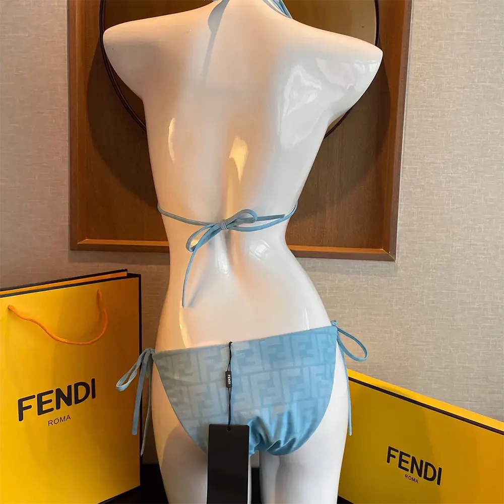 Fendi Women Swimsuit Blue Lycra Bikini - image 4