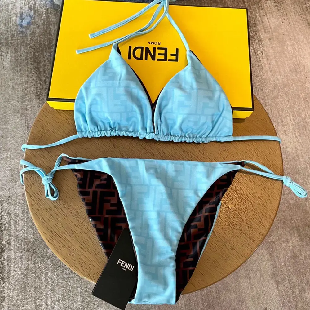 Fendi Women Swimsuit Blue Lycra Bikini - image 5