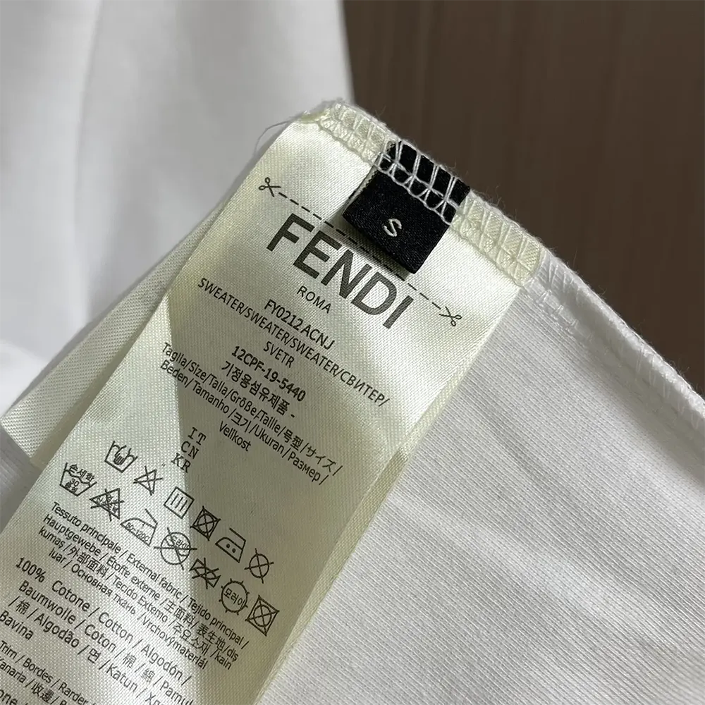 Fendi Women White Cotton T-shirt - image 9