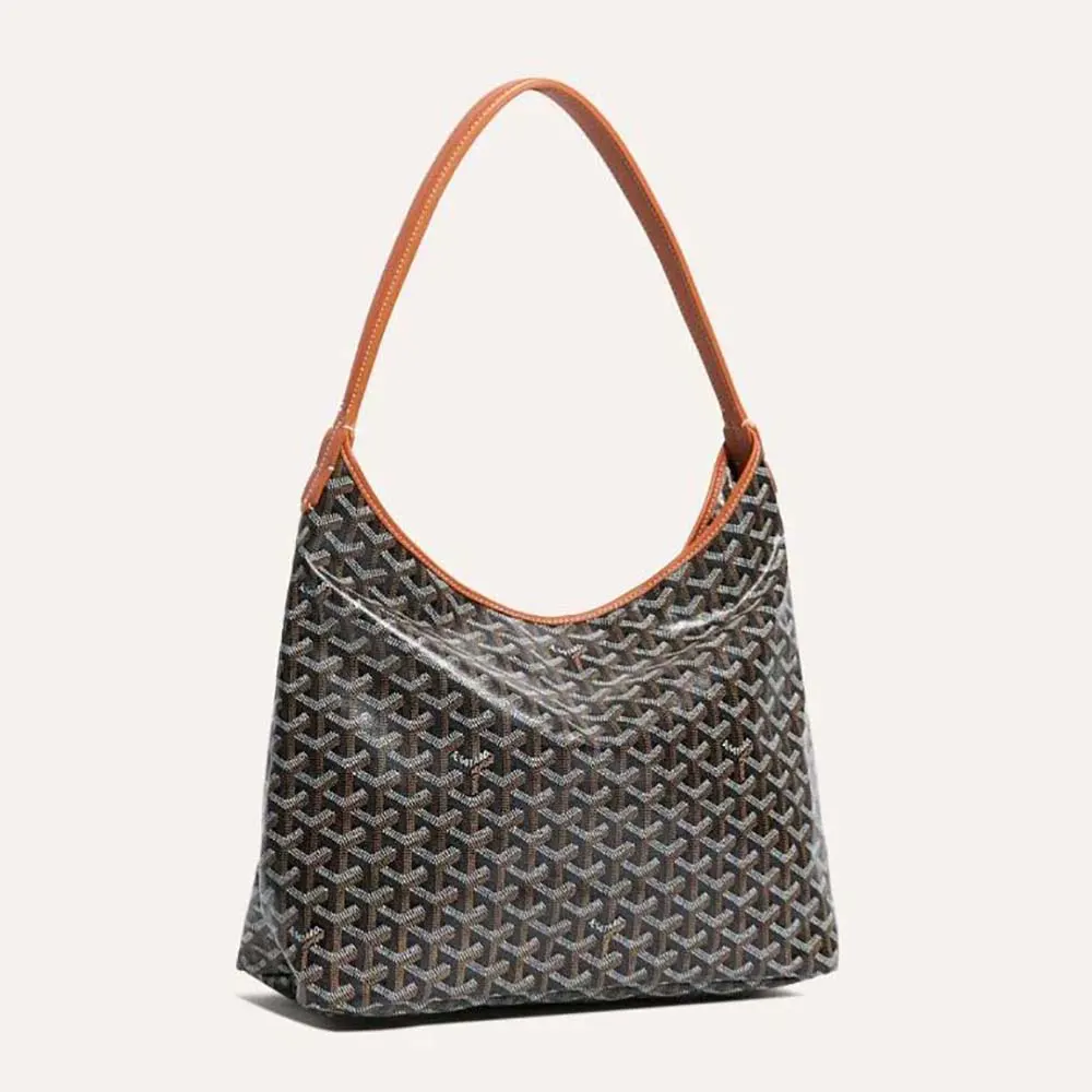 Front view of Goyard Unisex Bohème Hobo Bag-Tan showing shape