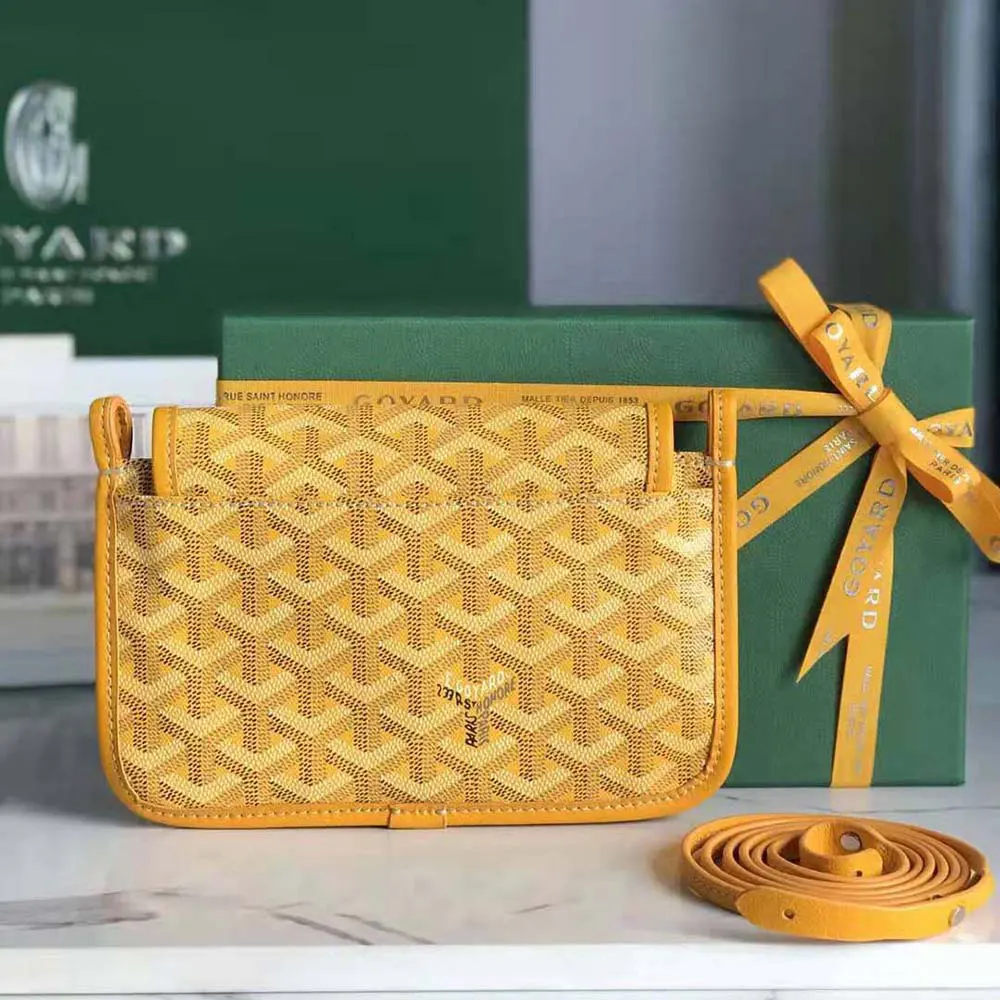 Open interior showing card slots inside Goyard Women Plumet Pocket Wallet-Yellow