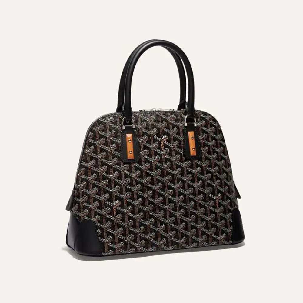 Front view of Goyard Women Vendôme PM Bag-Black with gold hardware