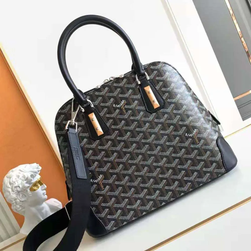 Side angle showing the silhouette of Goyard Women Vendôme PM Bag-Black