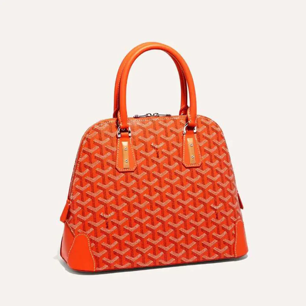 Front view of Goyard Women Vendôme PM Bag-Orange with flap closed