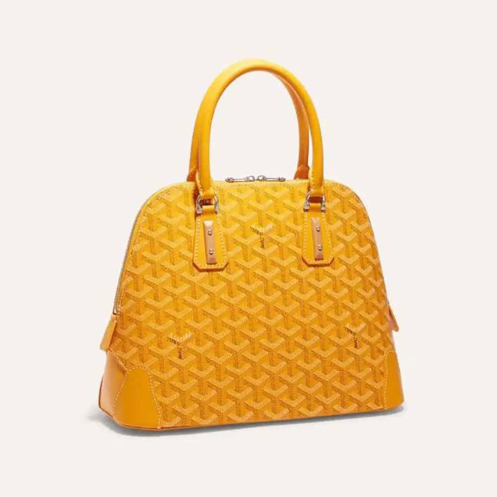 Front view of Goyard Women Vendôme PM Bag-Yellow with flap closed