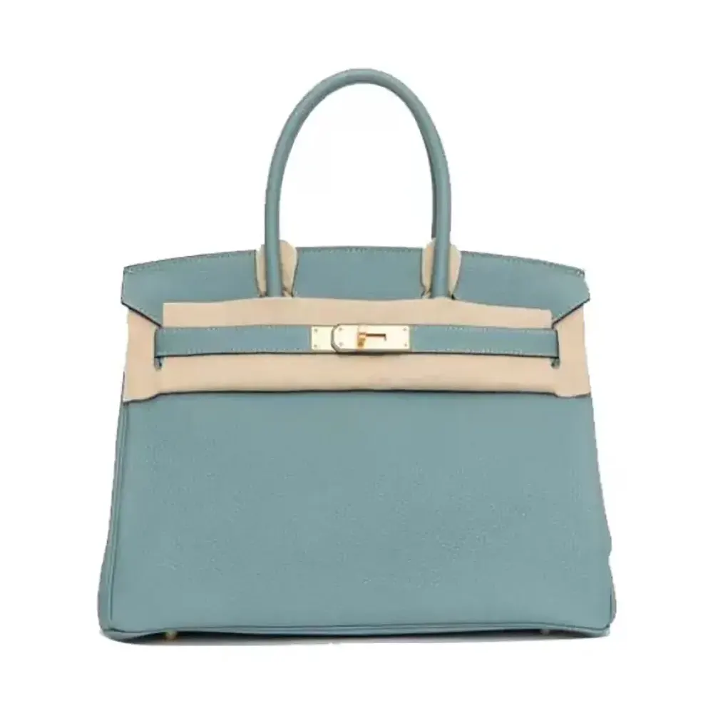 Hermes Birkin 30 Bag in Epsom Leather with Gold Hardware-Blue/Gold