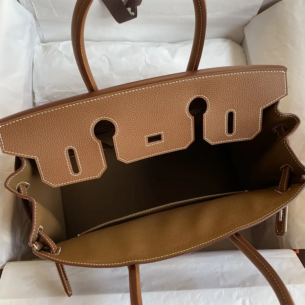 Hermes Birkin 30 Bag in Epsom Leather with Gold Hardware-Brown/Gold - image 6