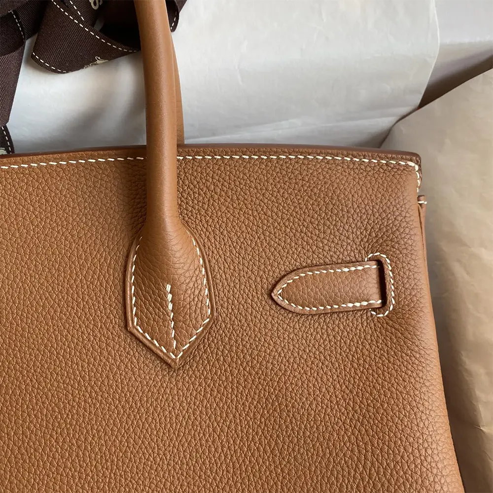 Hermes Birkin 30 Bag in Epsom Leather with Gold Hardware-Brown/Gold - image 5