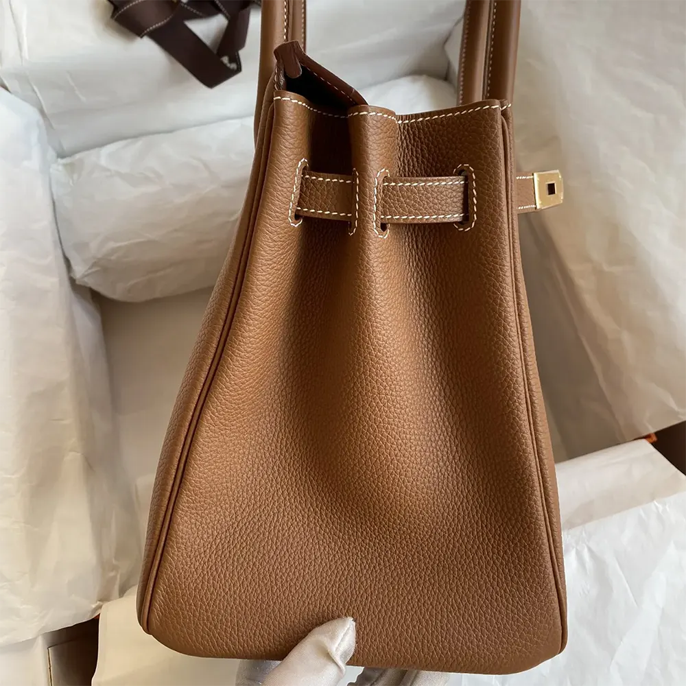 Hermes Birkin 30 Bag in Epsom Leather with Gold Hardware-Brown/Gold - image 7