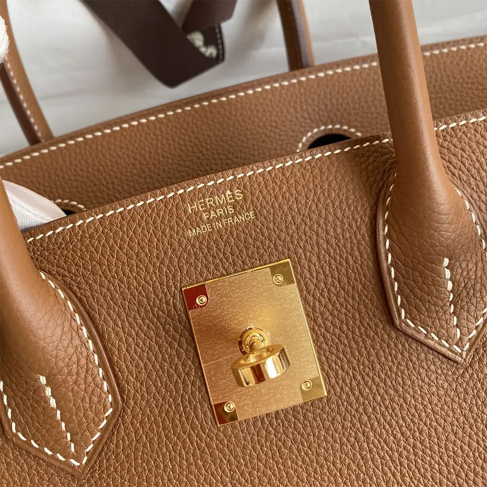 Hermes Birkin 30 Bag in Epsom Leather with Gold Hardware-Brown/Gold - image 8