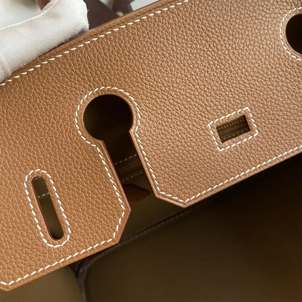 Hermes Birkin 30 Bag in Epsom Leather with Gold Hardware-Brown/Gold - image 9