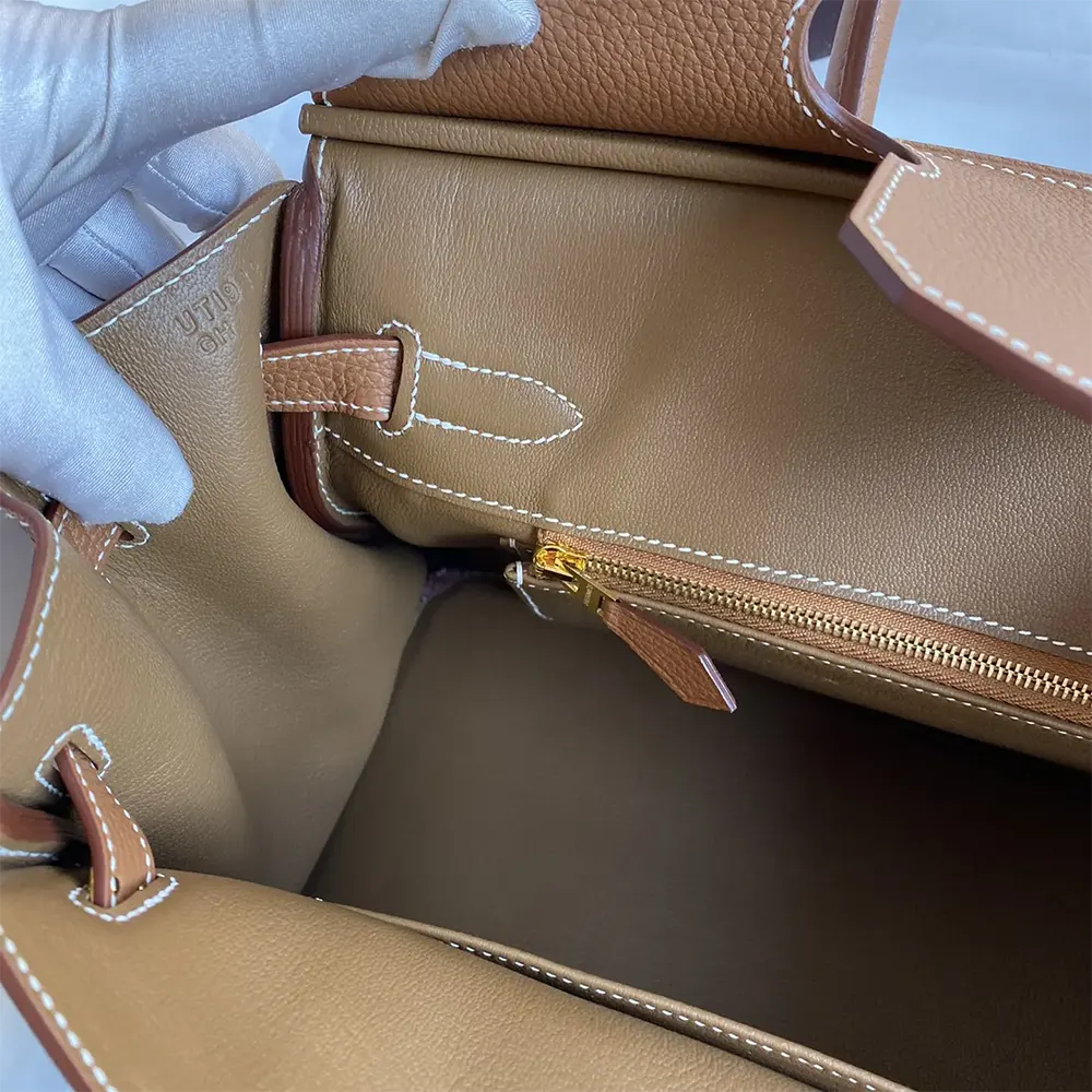 Hermes Birkin 30 Bag in Epsom Leather with Gold Hardware-Brown/Gold - image 10