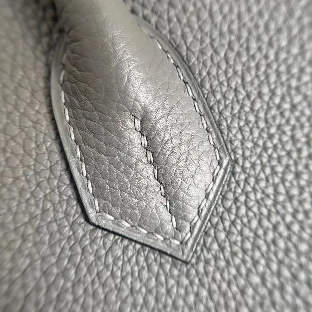 Hermes Birkin 30 Bag in Epsom Leather with Silver Hardware-Grey - image 9