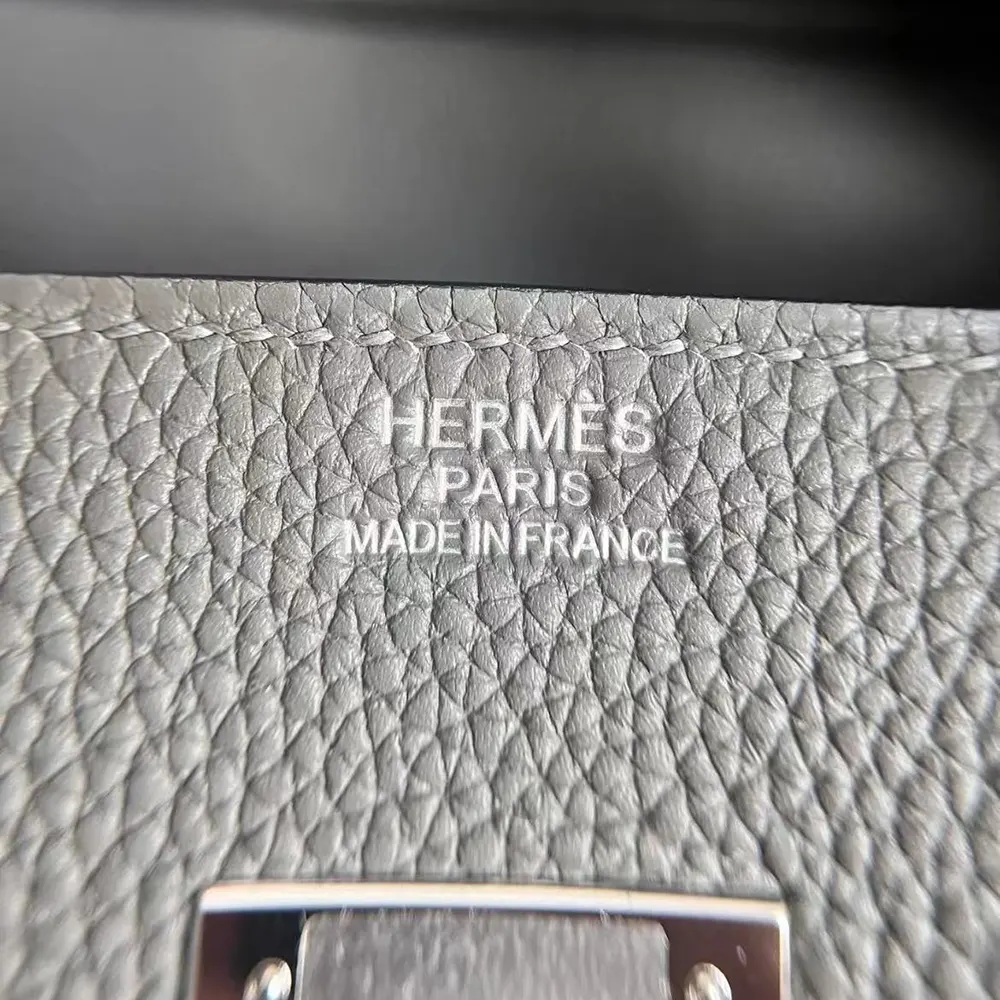Hermes Birkin 30 Bag in Epsom Leather with Silver Hardware-Grey - image 7