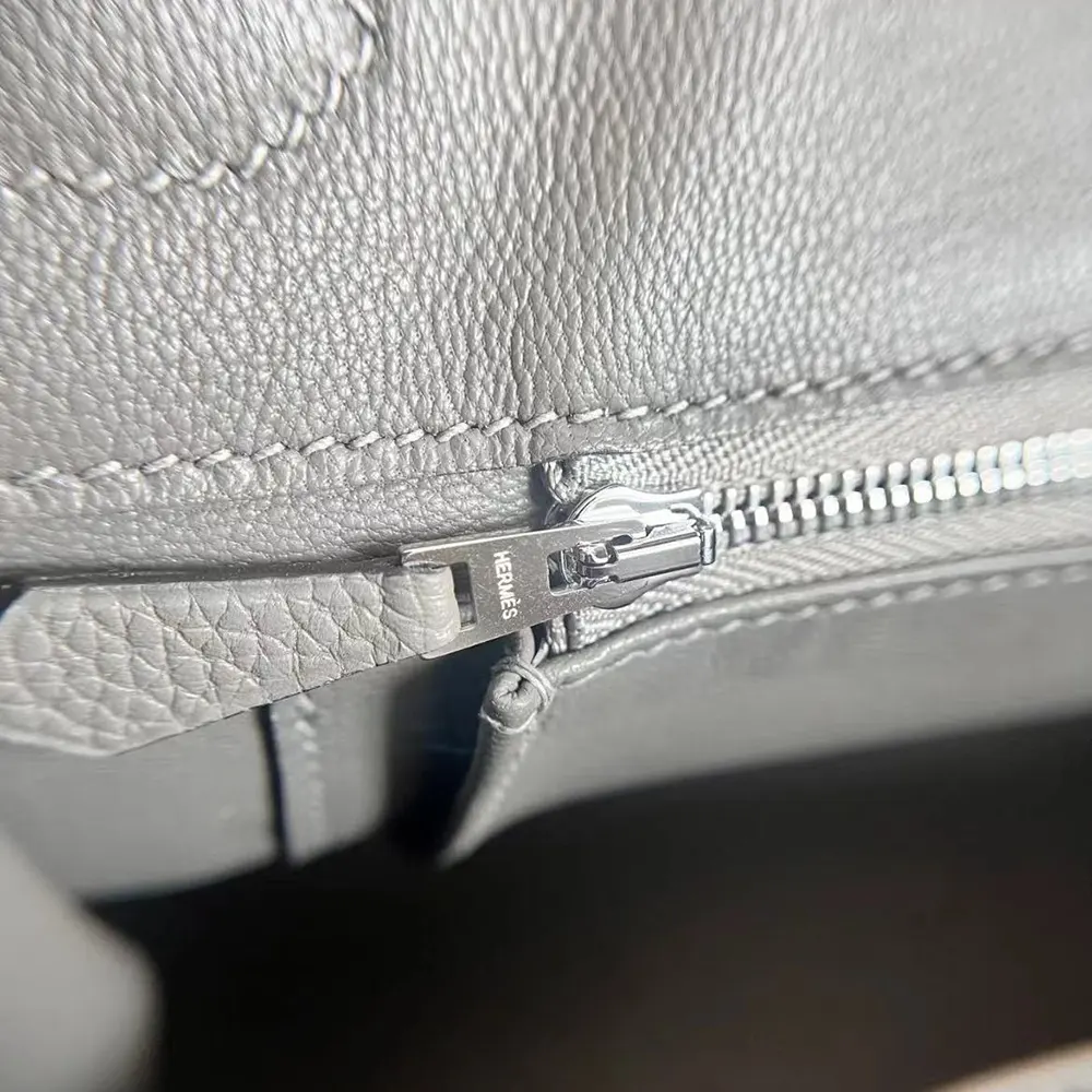 Hermes Birkin 30 Bag in Epsom Leather with Silver Hardware-Grey - image 8