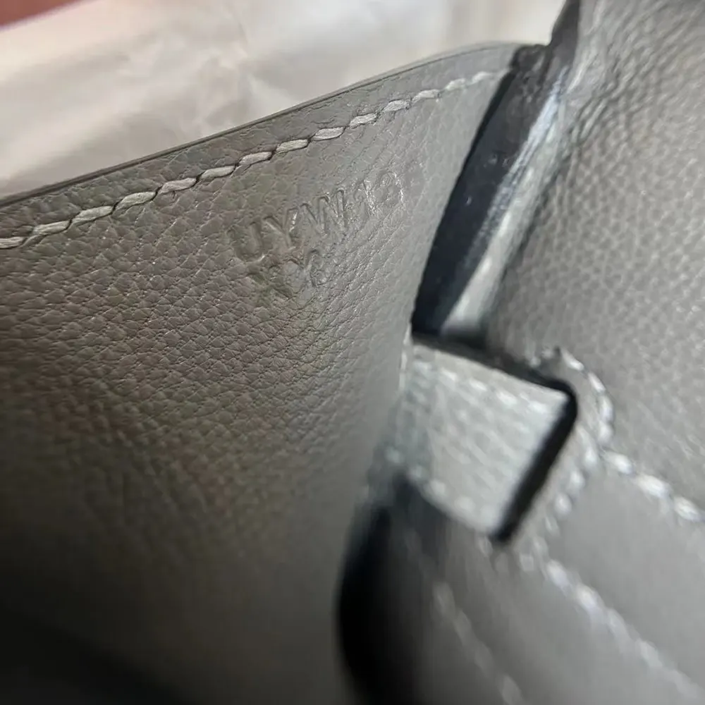 Hermes Birkin 30 Bag in Epsom Leather with Silver Hardware-Grey - image 6