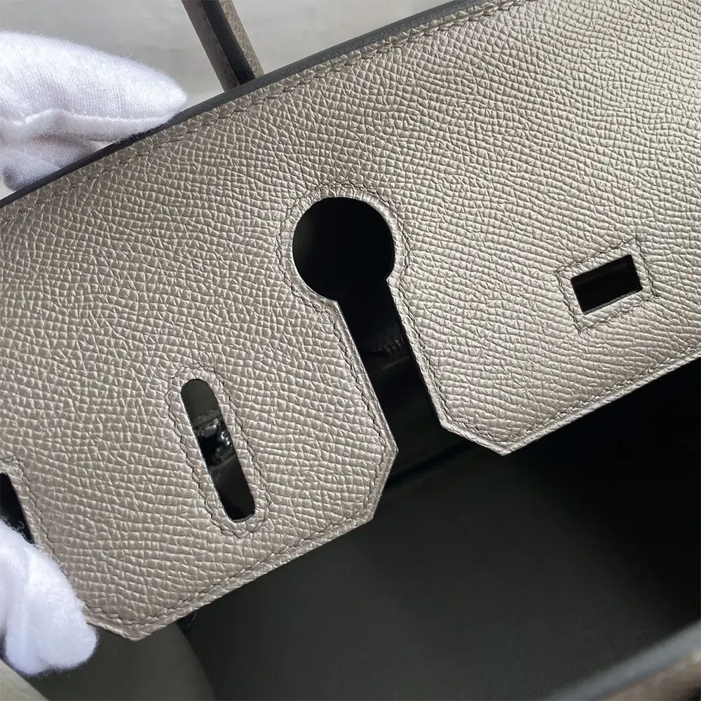 Hermes Birkin 30 Bag in Epsom Leather with Silver Hardware-Gray - image 10