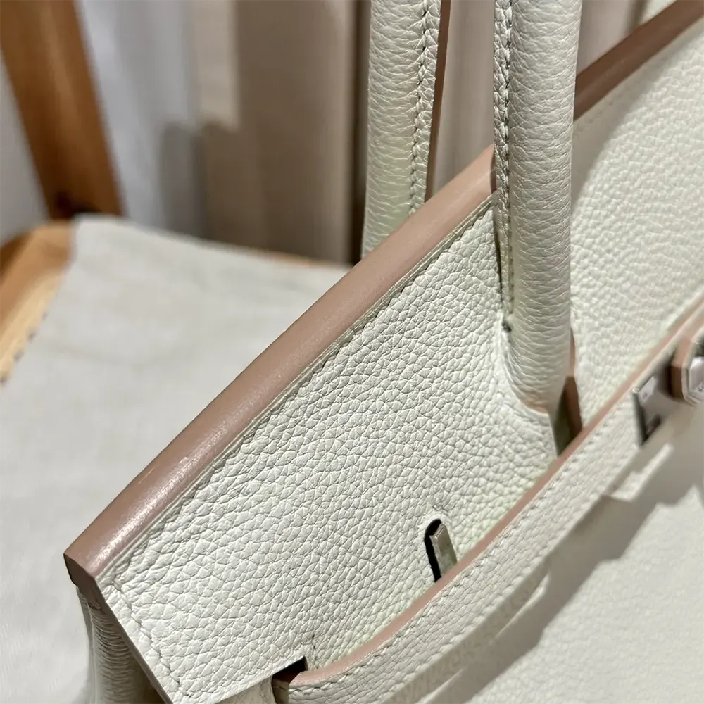 Hermes Birkin 30 Bag in Epsom Leather with Silver Hardware-White/Silver - image 6