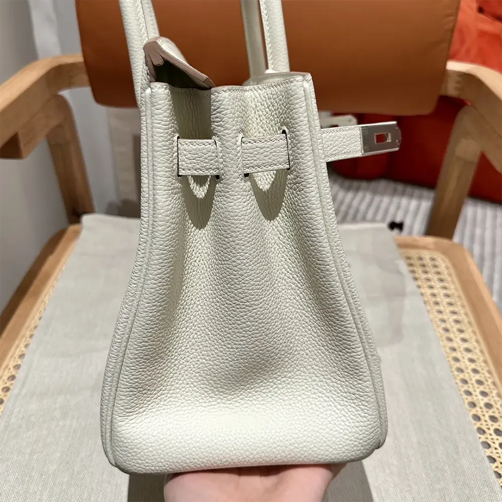 Hermes Birkin 30 Bag in Epsom Leather with Silver Hardware-White/Silver - image 4