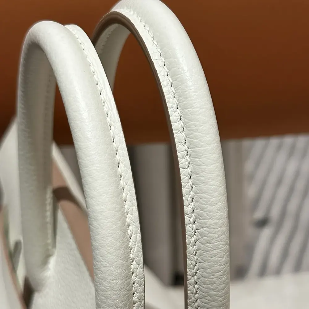 Hermes Birkin 30 Bag in Epsom Leather with Silver Hardware-White/Silver - image 7