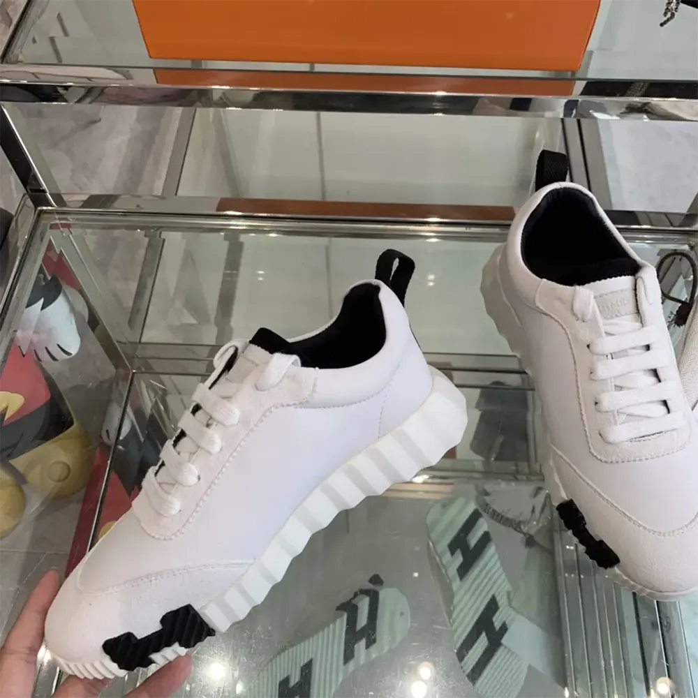 Hermes Unisex Bouncing Sneaker-White/Black H242250Z - image 5