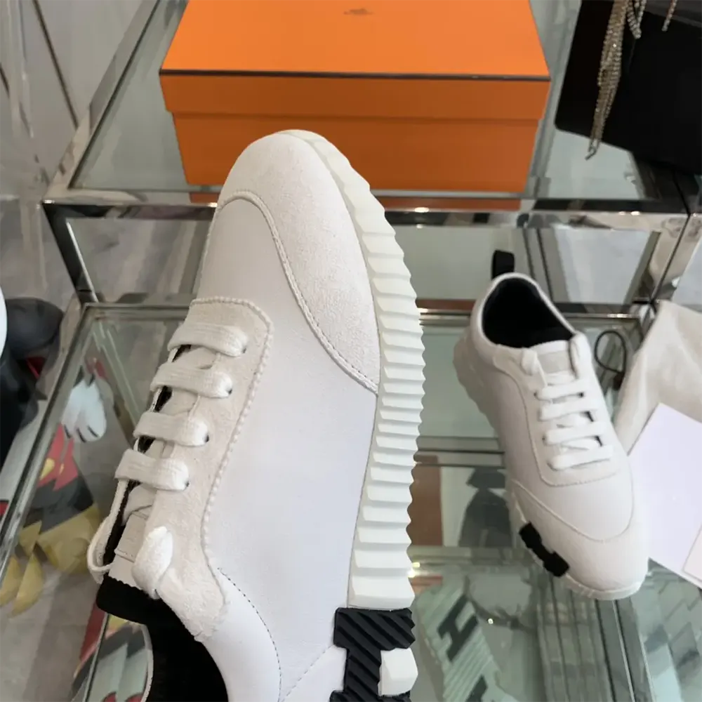 Hermes Unisex Bouncing Sneaker-White/Black H242250Z - image 7