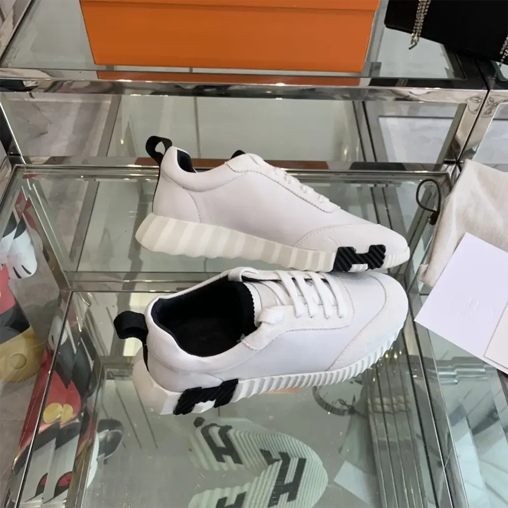 Hermes Unisex Bouncing Sneaker-White/Black H242250Z - image 4