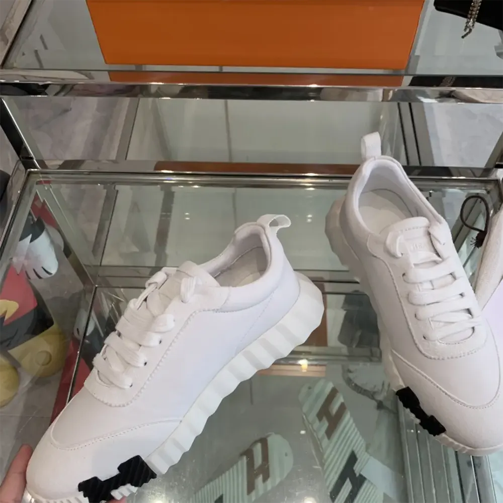 Hermes Unisex Bouncing Sneaker-White/Brown H241202Z - image 6