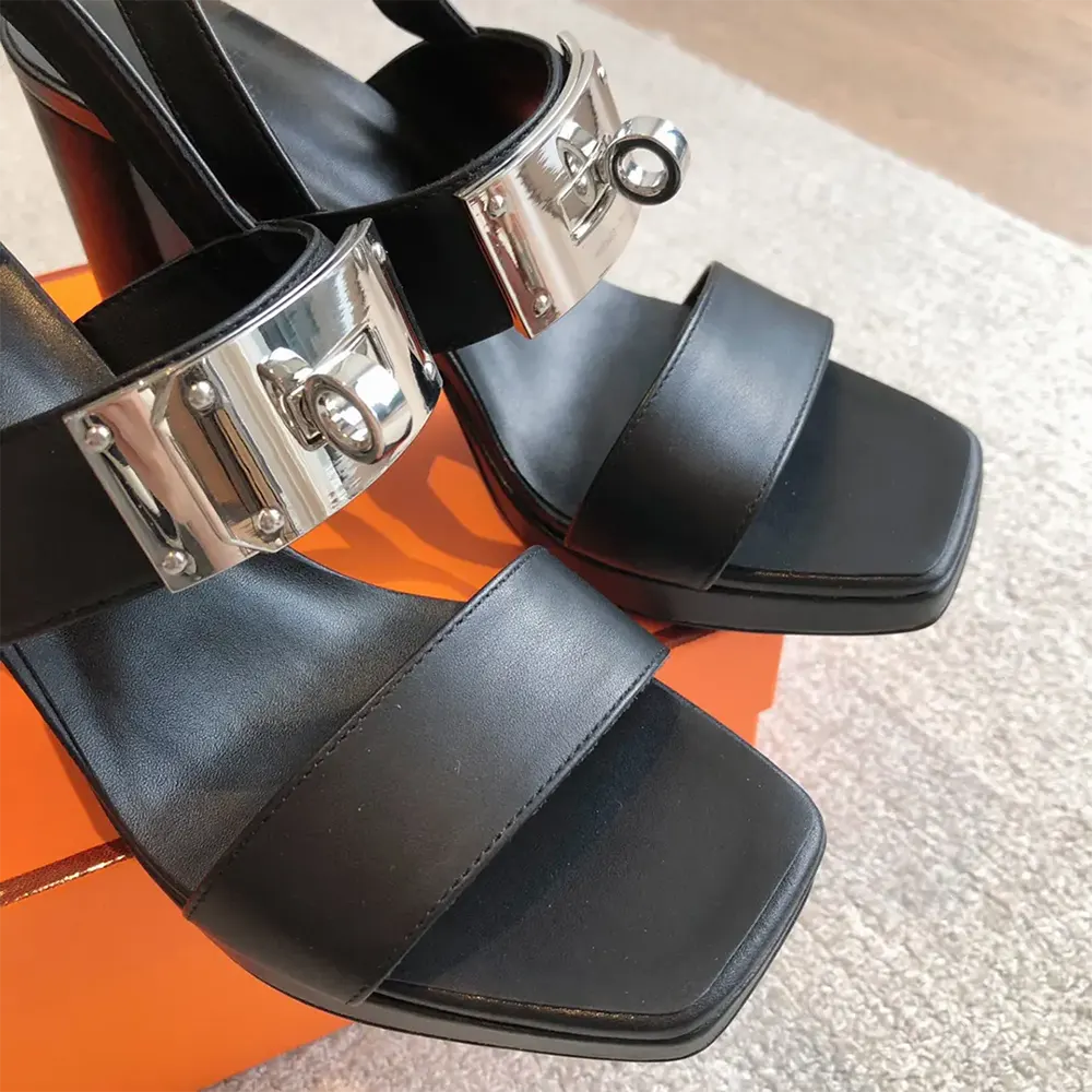 Hermes Women Ilona 90 Sandal-Black H241153Z - image 7