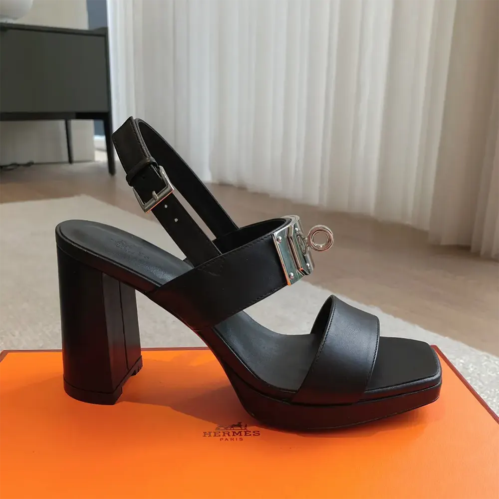 Hermes Women Ilona 90 Sandal-Black H241153Z - image 5