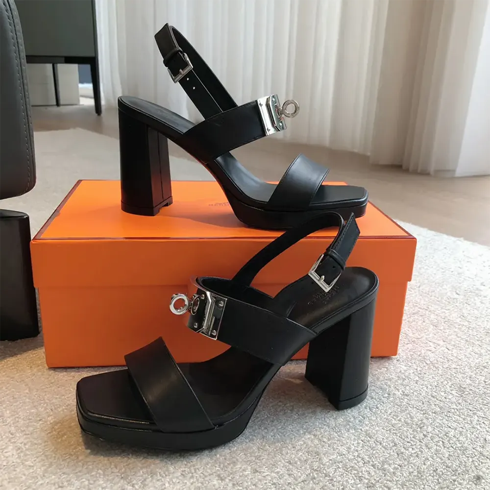Hermes Women Ilona 90 Sandal-Black H241153Z - image 6
