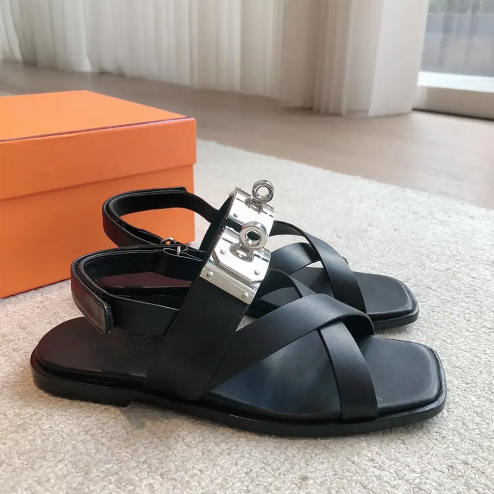 Hermes Women Ines Sandal-Black H241155Z - image 4