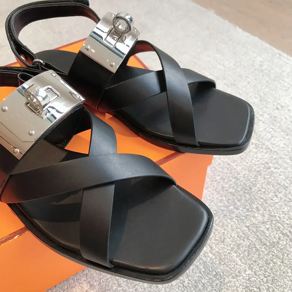Hermes Women Ines Sandal-Black H241155Z - image 9