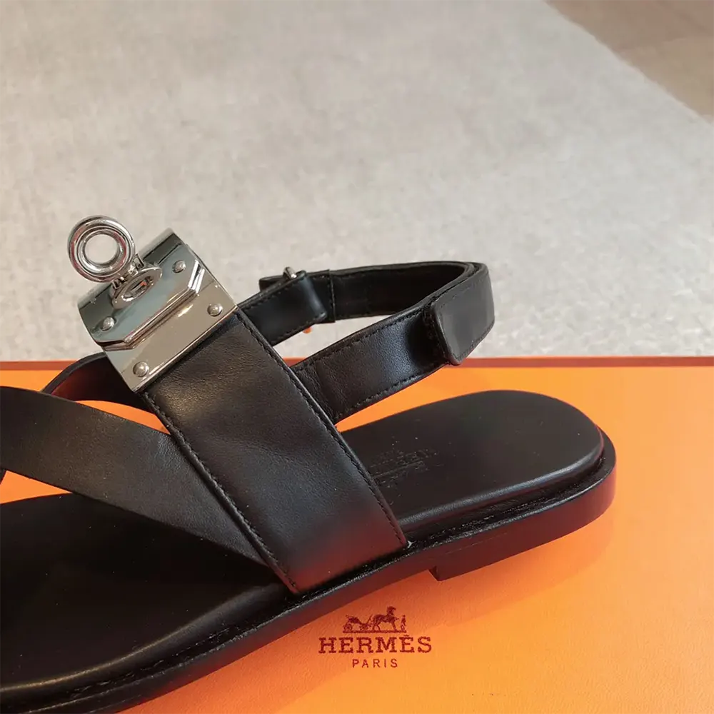 Hermes Women Ines Sandal-Black H241155Z - image 8