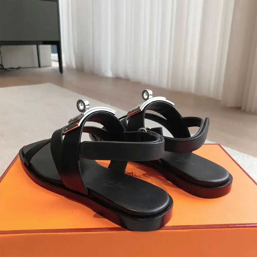 Hermes Women Ines Sandal-Black H241155Z - image 7