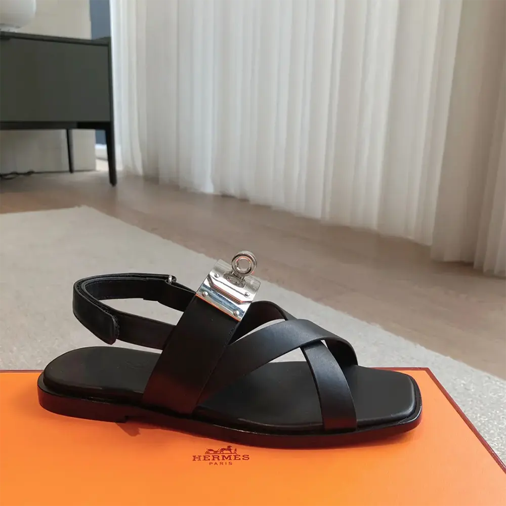 Hermes Women Ines Sandal-Black H241155Z - image 6
