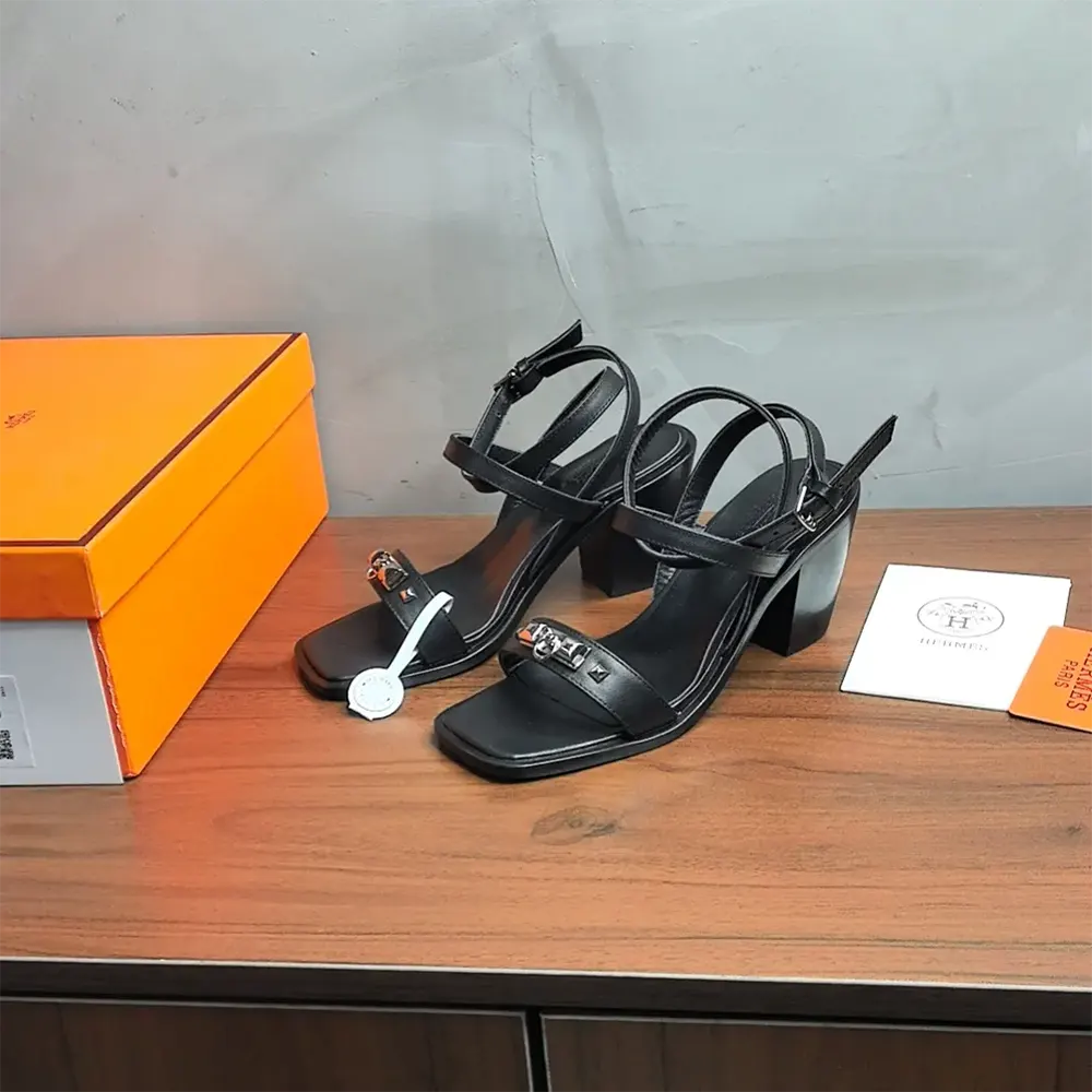 Hermes Women Ivresse 65 Sandal-Black H241152Z - image 5