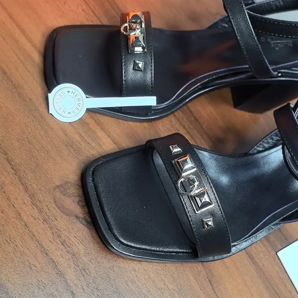 Hermes Women Ivresse 65 Sandal-Black H241152Z - image 8