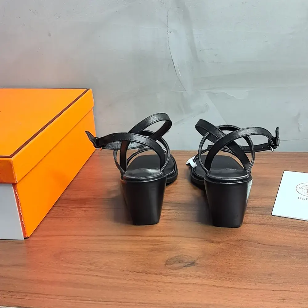 Hermes Women Ivresse 65 Sandal-Black H241152Z - image 7