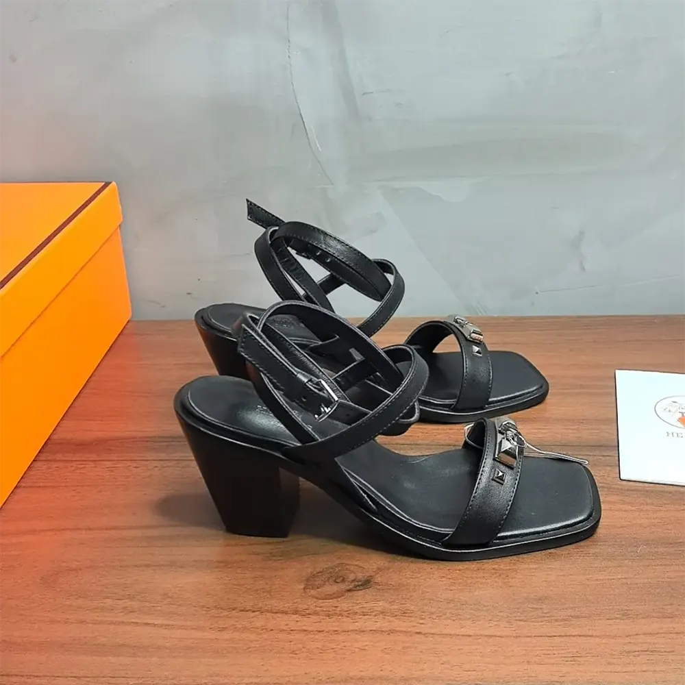 Hermes Women Ivresse 65 Sandal-Black H241152Z - image 6