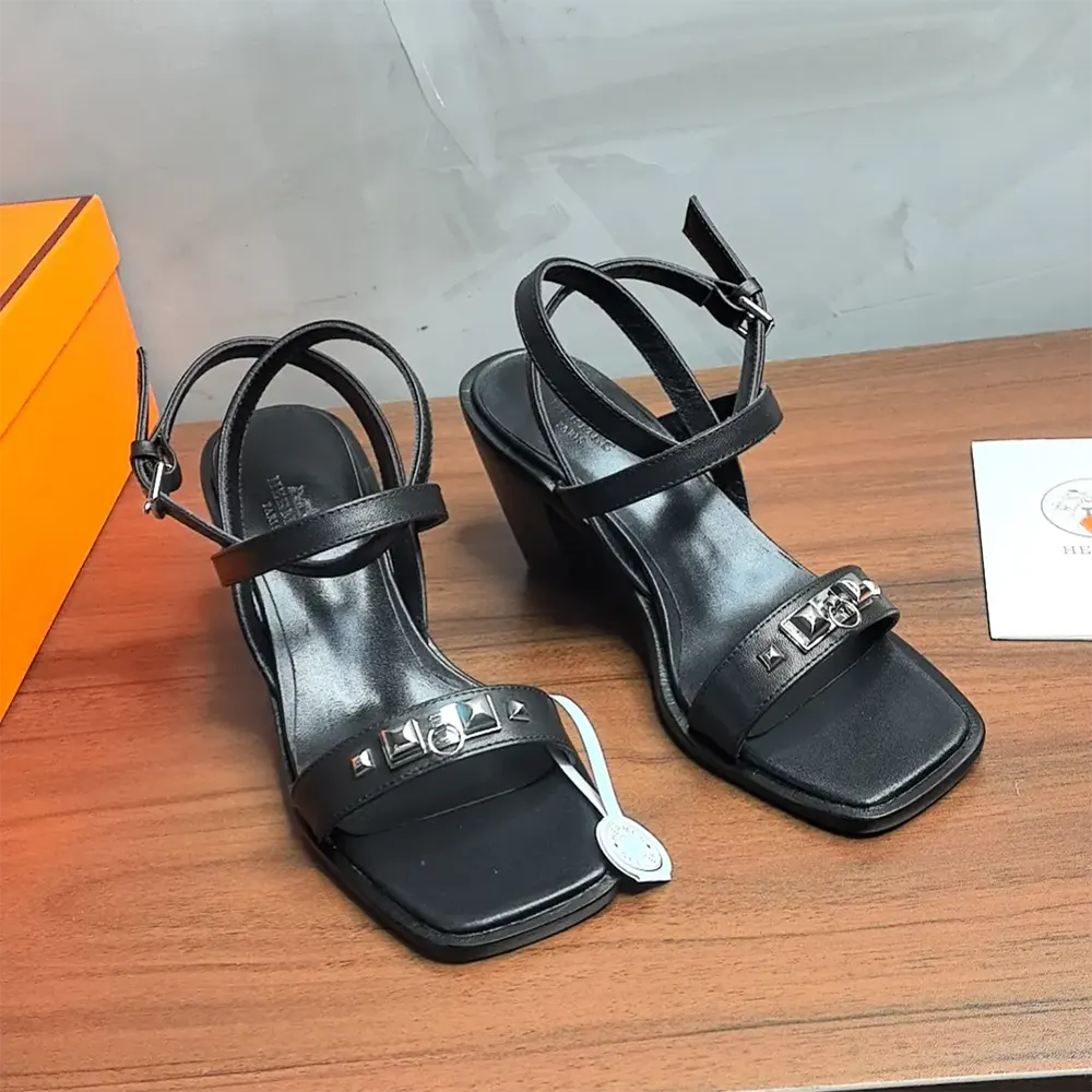 Hermes Women Ivresse 65 Sandal-Black H241152Z - image 4