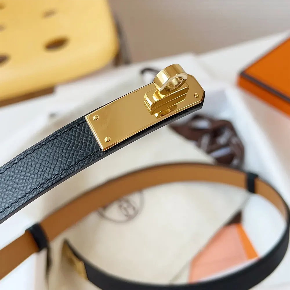 Hermes Women Kelly 18 Belt-Black - image 5