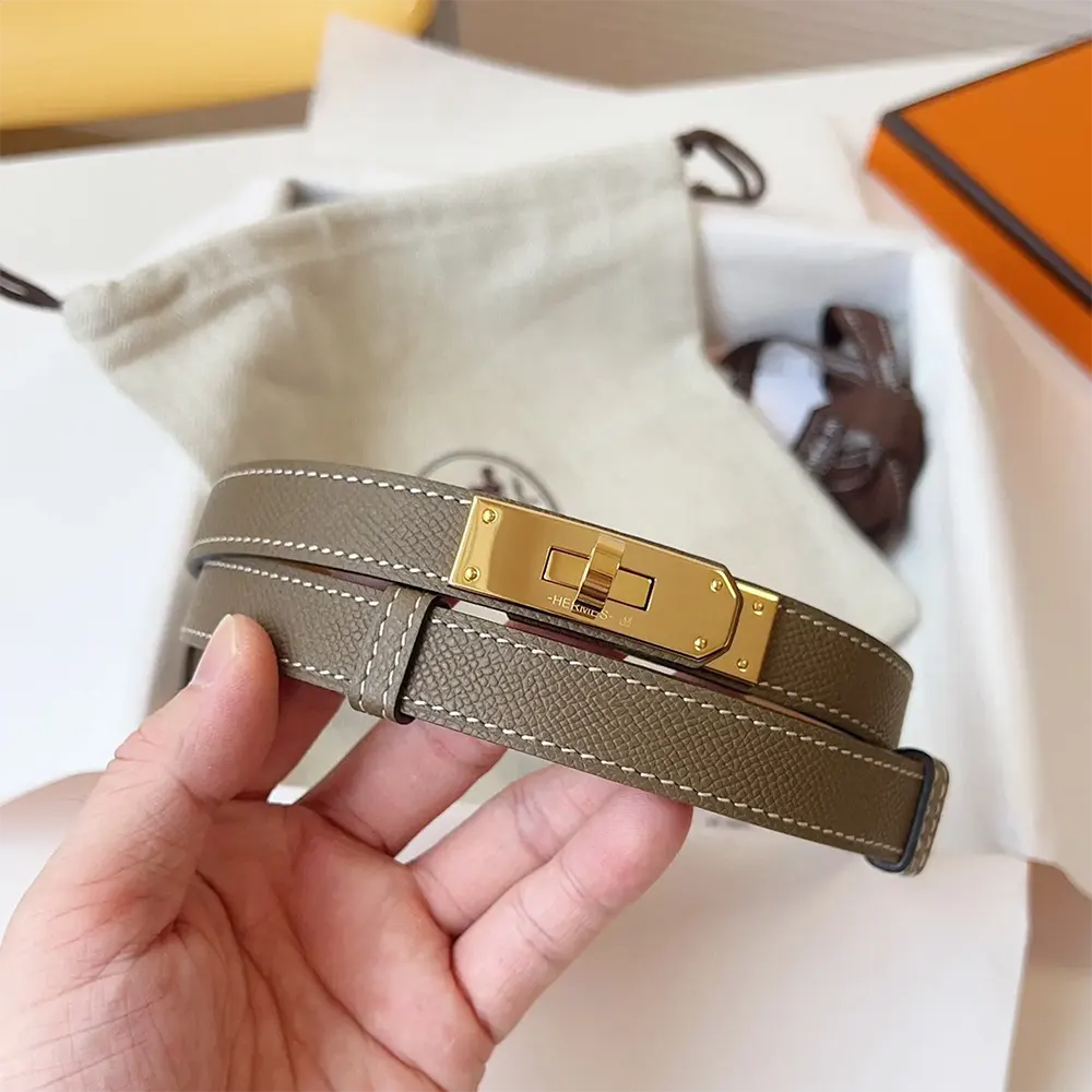 Hermes Women Kelly 18 Belt-Grey - image 4