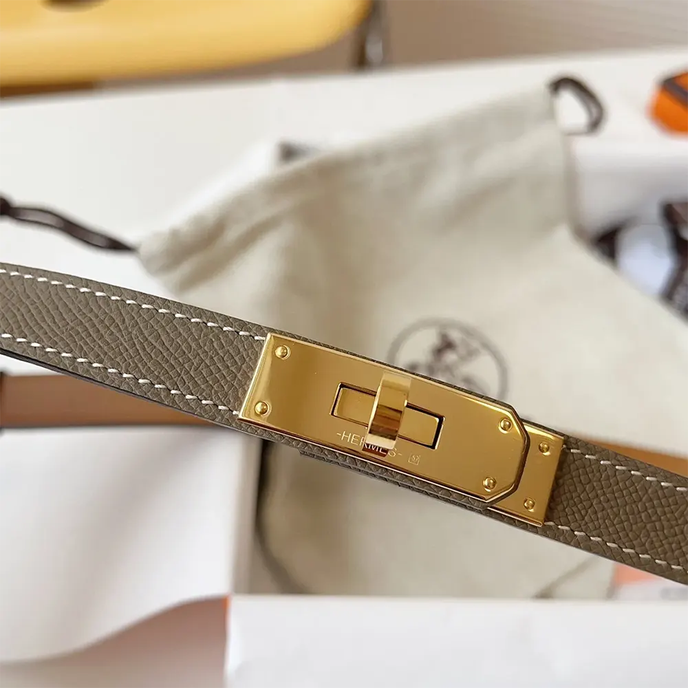 Hermes Women Kelly 18 Belt-Grey - image 5